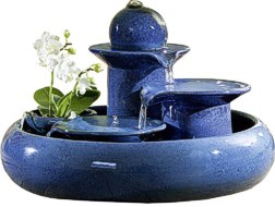 Keramikbrunnen Locarno blau von seliger