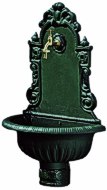 Nostalgie-Wandbrunnen Grauguß, grün lackiert