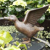 Wasserspeier Ente Metall mit Pumpe