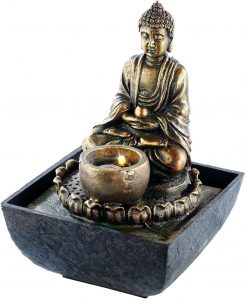 Buddhabrunnen Messingoptik
